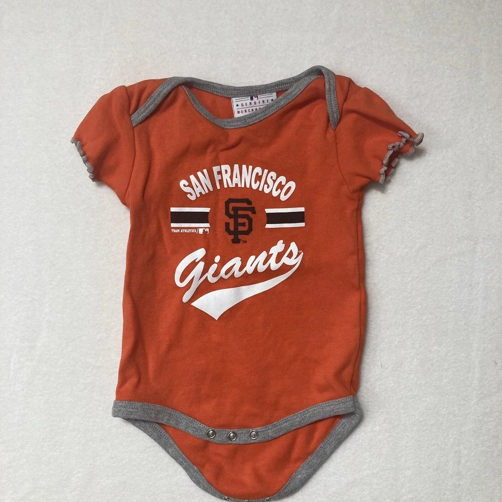 San Francisco Giants‎ Baby 12 Month One Piece Body Suit Orange Black White